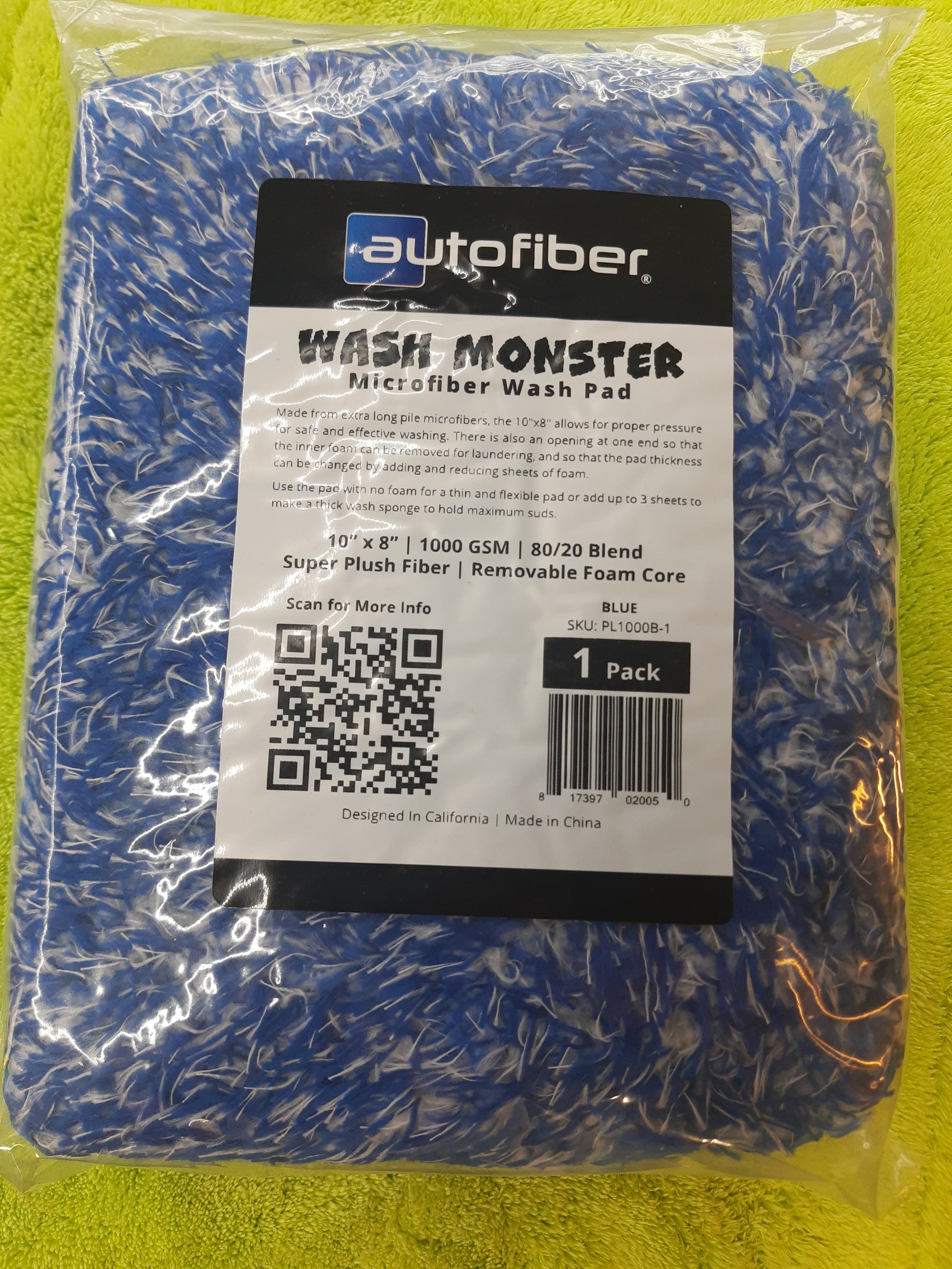 Autofiber Wash Monster Car Wash Pad (Blue)